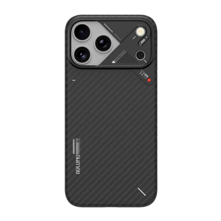 Кевларовая накладка Aulumu Aramid Fiber Case совместимая с iPhone 17 Pro черная