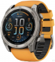 Умные Часы Garmin Fenix 8 51 mm AMOLED Sapphire Orange/ Graphit ( графит с оранжевым ремешком) (Titanium with silicone band) (010-02905-53) (Тайвань)