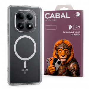 Противоударная накладка Cabal Premium Clear Case c MagSafe для Редми Note 15 прозрачная