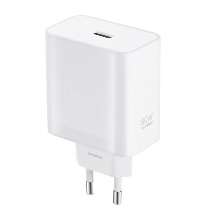 Сетевое зарядное устройство Oppo SUPERVOOC 80W (USB) + кабель (Type-C) белый - фото 2