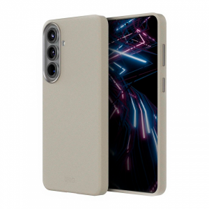 Накладка из эко кожи Uniq Lyden с MagSafe совместимая с Samsung Galaxy S26 бежевая