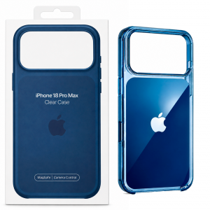 Пластиковая накладка Clear Case c MagSafe совместимый с iPhone 18 Pro Max/17 Pro Max синяя