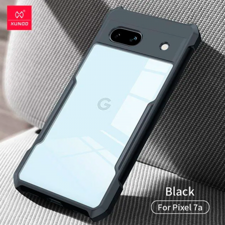 Противоударная накладка Xundd для Google Pixel 7A прозрачная с черными бортами - фото 3