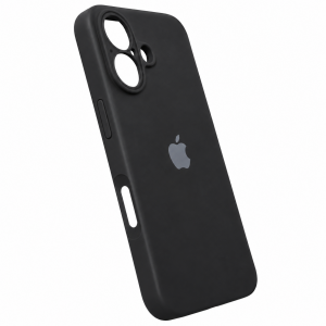Накладка Silicone Case совместимая с iPhone 16 черная 