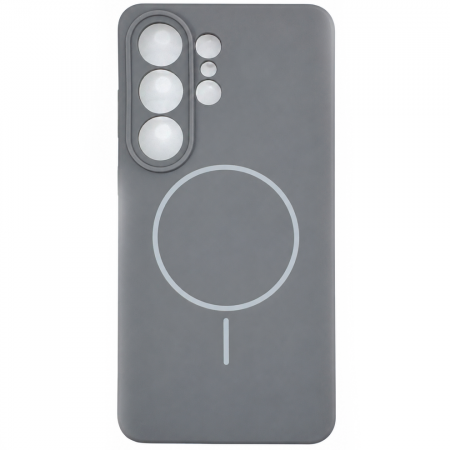 Накладка Silicone Case c MagSafe совместимая с Samsung S26 Ultra (SC) серая LB