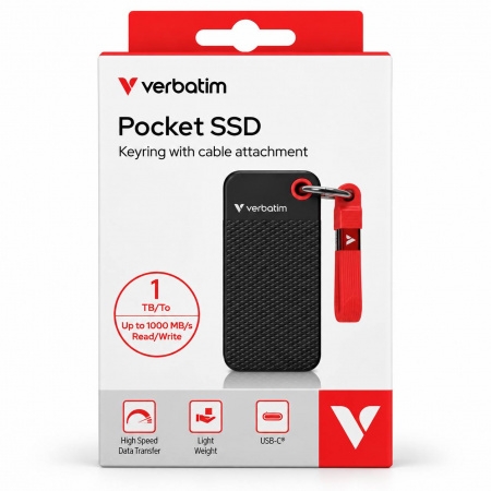 Внешний жёсткий диск Etrbatim Pocket SSD 1Tb 1000/MB/s черный - фото 3