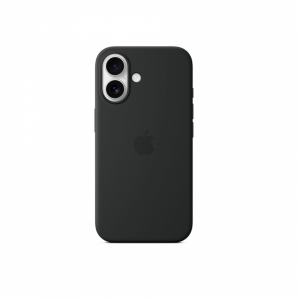 Накладка Silicone Case с MagSafe совместимая с iPhone 16 черная SZ
