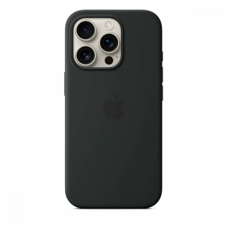 Накладка Silicone Case с MagSafe совместимая с iPhone 16 Pro Max черная LB
