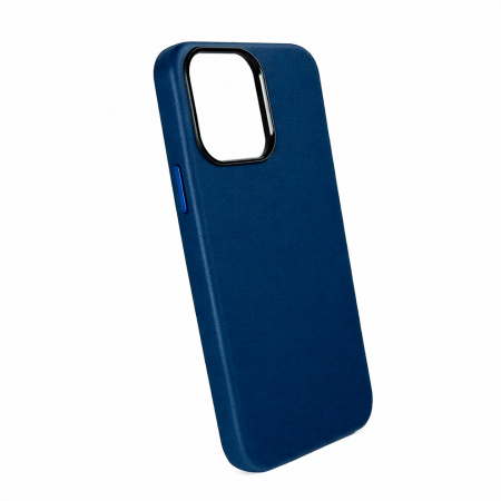 Накладка из эко-кожи Kzdoo Noble Collection с MagSafe совместимая с iPhone 15 Pro темно-синяя - фото 2