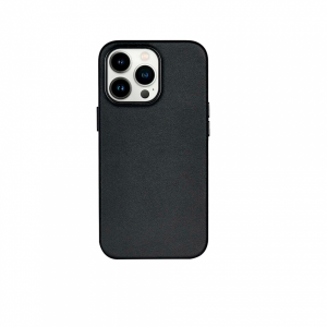 Пластиковая накладка KZDOO Noble совместимая с iPhone 14 Pro под кожу черная