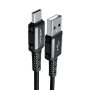 Кабель AceFast USB/Type-C (C1-04) нейлон 3A 1.2м черный