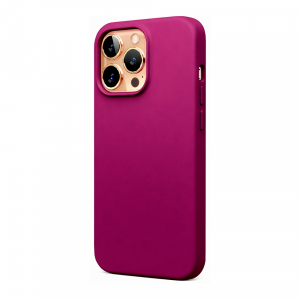 Силиконовая накладка совместимая с iPhone 14 Pro (SC) ярко-фиолетовая