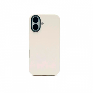 Накладка из эко-кожи Kzdoo Noble Collection совместимая с iPhone 16 Plus белая