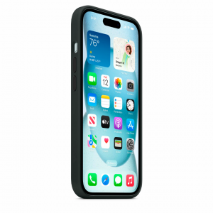 Силиконовая накладка Silicone Case с MagSafe для iPhone 14 Plus черная UAE