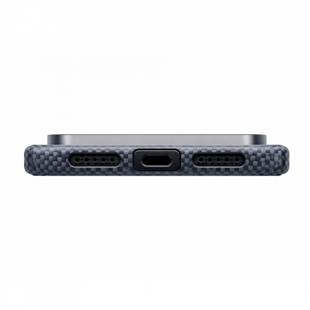 Кевларовая накладка MeMUMI с MagSafe совместимая с iPhone 17 Pro синяя (звездное небо) - фото 3