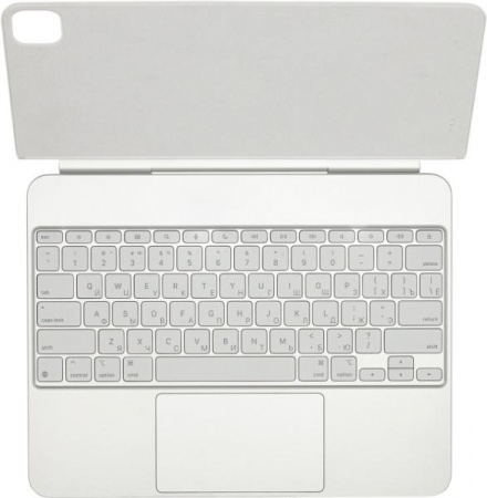 Чехол-клавиатура Apple Magic Keyboard Touchpad (MWR43) совместимая с iPad Pro 13" (2024/2025) (русская гравировка) белая (Оригинал)