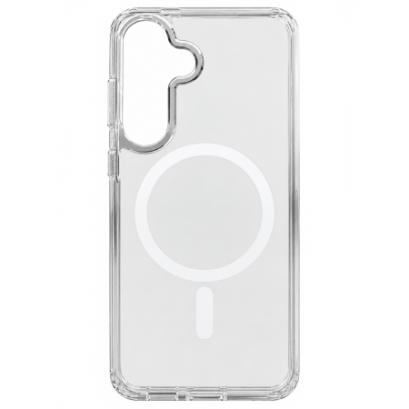 Пластиковая накладка Clear Case с MagSafe совместимая с Samsung S25/S24 прозрачная LB
