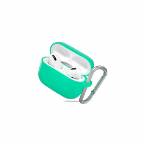 Силиконовый чехол для AirPods Pro 2 PROTECTION CASE с карабином мятный