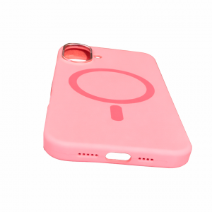 Накладка Silicone Case Mutural с MagSafe совместимая с iPhone 17 розовая