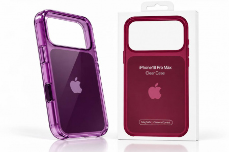 Пластиковая накладка Clear Case совместимый с iPhone 18 Pro Max/17 Pro Max Burgundy  (вишневая)  - фото 5