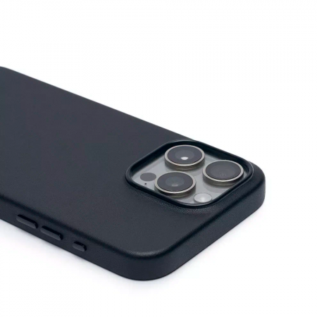Накладка из эко-кожи Kzdoo Noble Collection с MagSafe совместимая с iPhone 15 Pro черная - фото 4