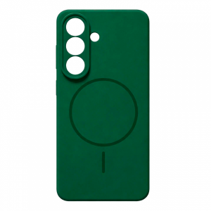 Накладка Silicone Case с MagSafe совместимая с Samsung S25 /S24 зеленая LB