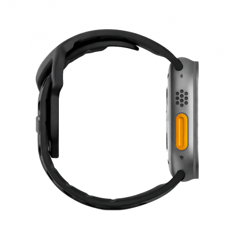 Ремешок Aulumu A02 совместимый с Apple Watch (44-45-46-49mm) силикон черный - фото 3