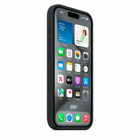 Накладка Silicone Case совместимая с iPhone 15 Pro черная - фото 3