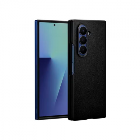 Кожаная накладка Kindsuit Case совместимая с Samsung Galaxy Z Fold 7 черная LB - фото 2