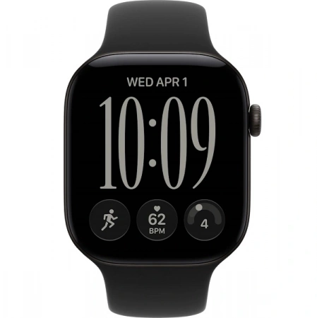 Apple Watch Series 12 (MJEA4) 42mm Black Al Black SB (черный/черный спортивный ремешок) (S/M) - фото 3