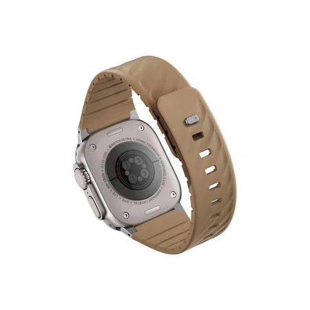 Ремешок UNIQ Fluo Magnetic+Pin совместимый с Apple Watch (40/41/42/44/45/49 mm) силиконовый бежевый - фото 2
