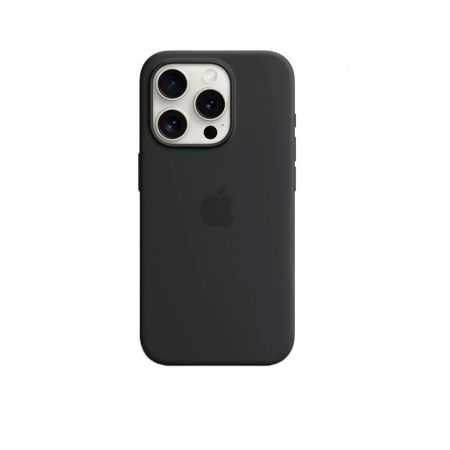 Накладка Silicone Case с MagSafe совместимая с iPhone 15 Pro черная SZ