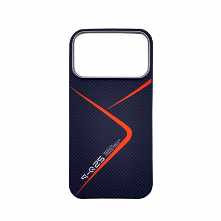 Кевларовая накладка Tactile Woven  Case совместимая с iPhone 17 Pro Flashy Orange (черная оранжевая полоса) 