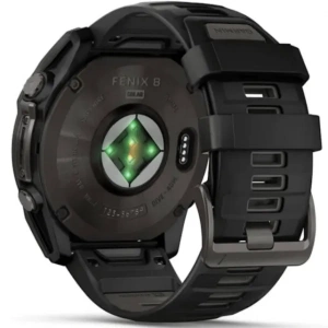 Умные часы Garmin Fenix 8 51 мм AMOLED Sapphire DLC titanium with silicone band(карбоновый титан/черный силикон) (010-02905-63) (Тайвань)