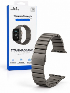Браслет Keephone Titan Magband совместимый с Apple Watch (42-44-45-46-49mm) серебро