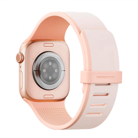 Ремешок UNIQ Revix IV совместимый с Apple Watch (42/41/40 mm) силикон с магнитными звеньями розовый/слоновая кость - фото 2