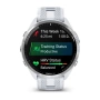 Умные часы Garmin Forerunner 965 AMOLED White Carbon Gray DLC Titanium Bezel (серебристый/белый ремешок) (010-02809-A1)