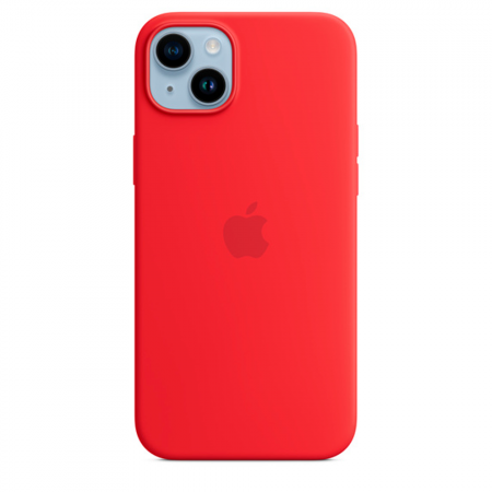 Силиконовая накладка Silicone Case с MagSafe совместимая с iPhone 14 Plus красная UAE 