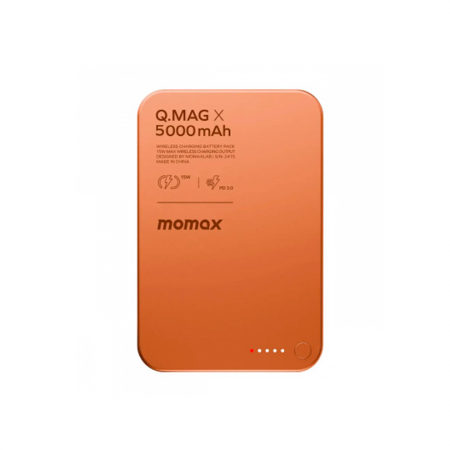 Внешний аккумулятор Momax Q. Mag X с MagSafe 5000 mAh оранжевый CCC - фото 2