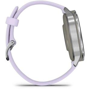 Умные часы Garmin Venu 4 41mm серебристый с сиреневым силиконовым ремешком (010-03013-41)