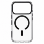 Противоударная накладка Keephone Shocstar с Magsafe совместимая с 18 Pro/17 Pro прозрачная черный кант