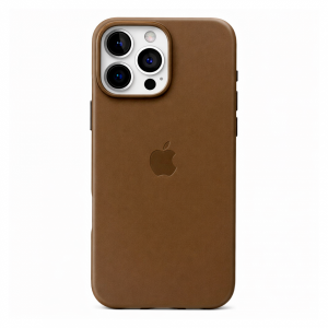 Накладка из эко-кожи Leather Case c MagSafe совместимая с iPhone 16 Pro Taupe (темно-серо-коричневый) SZ
