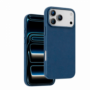 Накладка из эко-кожи Keephone Peekaboo с Magsafe совместимая с 18 Pro/17 Pro синяя