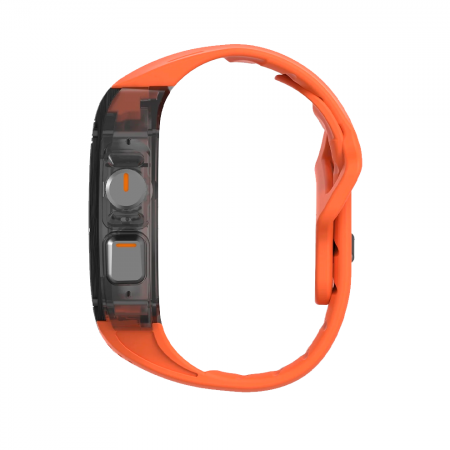 Карбоновый кейс с ремешком Aulumu A01 совместимый с Apple Watch Ultra 49mm черный/оранжевый - фото 3