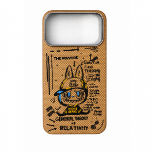 Кевларовая накладка Tactile Woven  Case совместимая с iPhone 18 Pro/17 Pro Doodle Yellow (желтая Labubu)