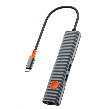 USB-концентратор WIWU Travel 5 in1 USB-C Hub (Wi-HB005) Grey (серый) - фото 2