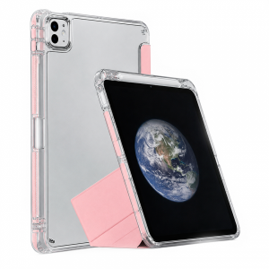 Чехол-книжка Mosbros Clear-Pro совместимая с iPad Air 13' (2024/2025/2026) розовая