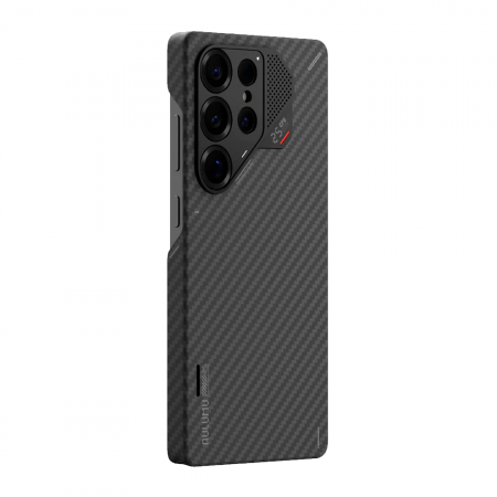 Кевларовая накладка Aulumu Aramid Fiber Case совместимая с Samsung S25 Ultra черная - фото 2