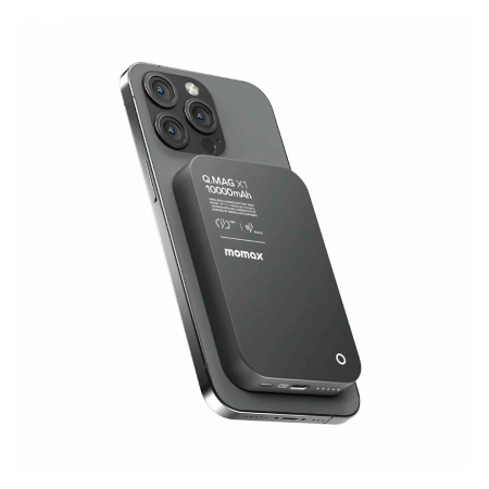 Внешний аккумулятор Momax Q. Mag X1 с MagSafe 10000 mAh черный CCC