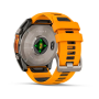 Умные Часы Garmin Fenix 8 51 mm AMOLED Titanium Spark Orange/ Graphit ( графит с оранжевым ремешком) (Titanium with silicone band) (010-02905-10)